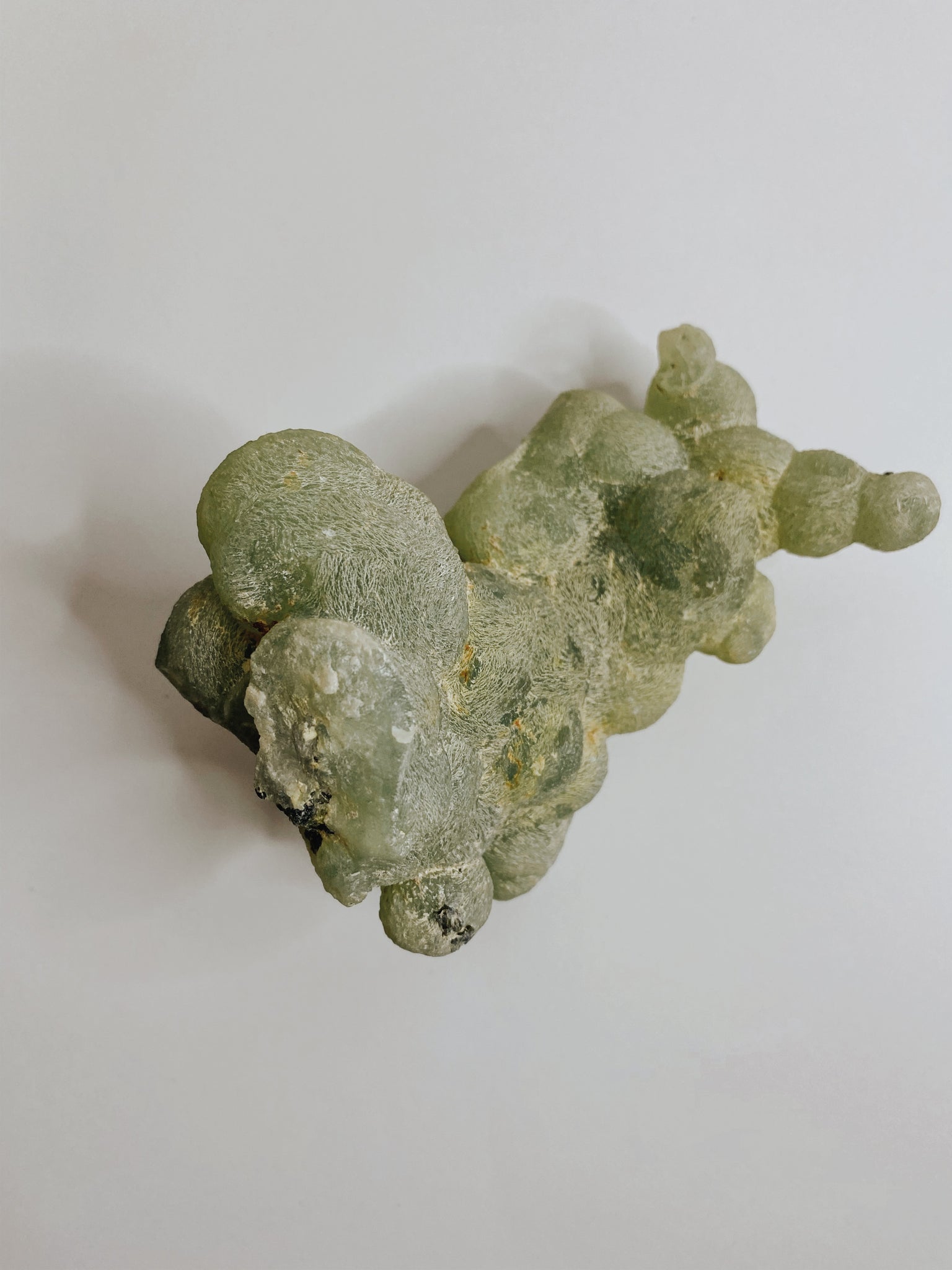 Green prehnite ball cluster
