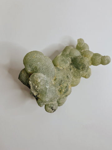 Green prehnite ball cluster