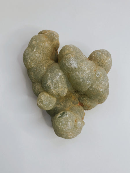 Green prehnite ball cluster